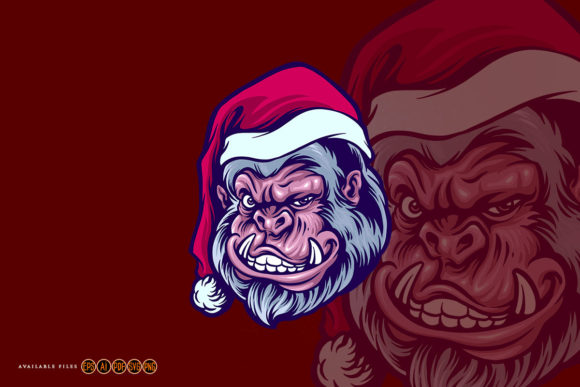 Charming Gorilla Yeti Christmas Illustrations