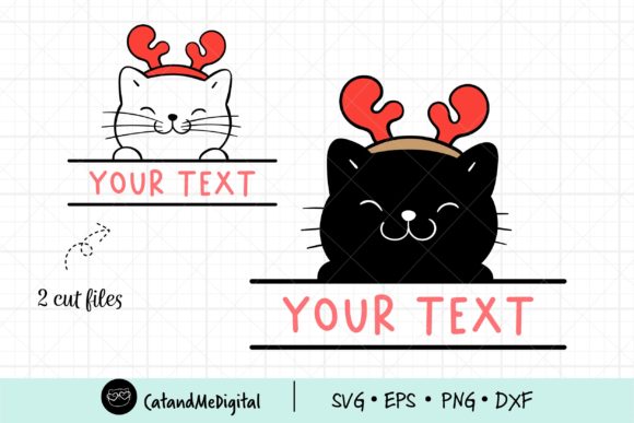 Christmas Cat Monogram Frame: A Festive Graphics Addition