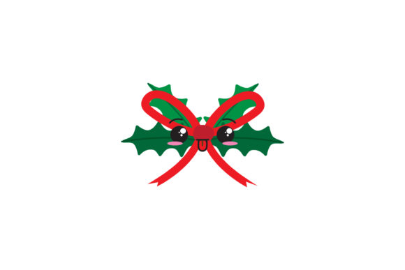 Christmas Cute Mistletoe Decor: Perfect for Seasonal Graphics