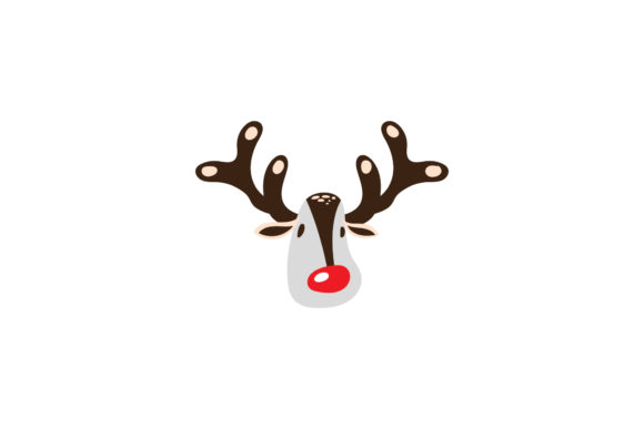 Christmas Cute Reindeer Vector for Embroidery
