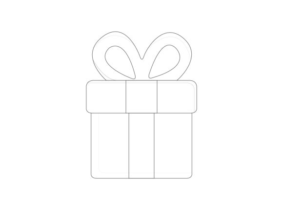 Christmas Gift Outline Icon: A Versatile Embroidery Design