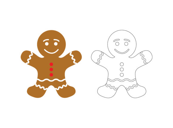 Christmas Gingerbread Fill Outline Icon for Crafters