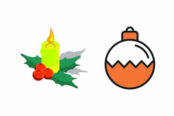 Christmas Holly Berries Candle Vectors: Festive Graphics for Crafters