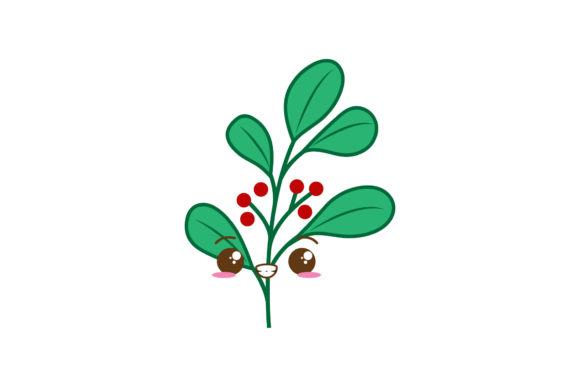 Christmas Illustration Mistletoe Cute: A Perfect Graphics Asset