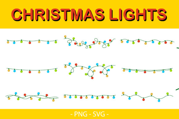 Christmas Light Clipart for Festive Embroidery