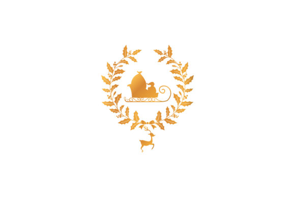 Christmas Logo Gold Asset Vectors for Embroidery