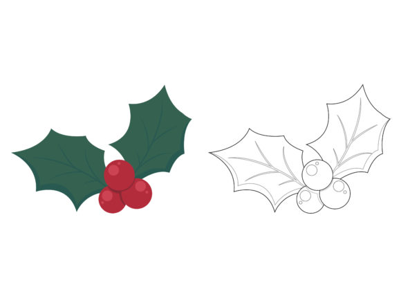Christmas Mistletoe Fill Outline Icon for Handmade Graphics