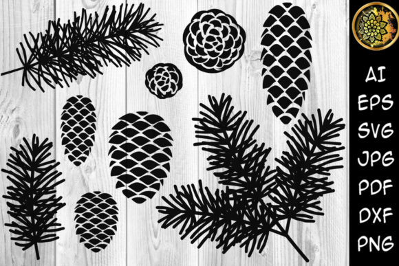 Christmas Pine Leaves Silhouette Bundle: A Must for Graphics and Illustrations