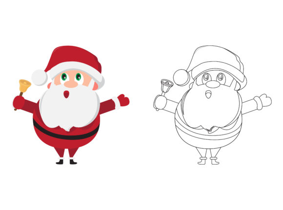 Christmas Santa Claus Fill Outline Icon for Graphics