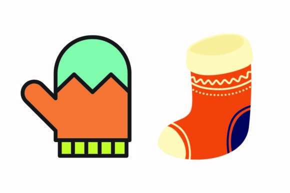 Christmas Shock Mitten Warm Illustration: A Charming Graphics Asset