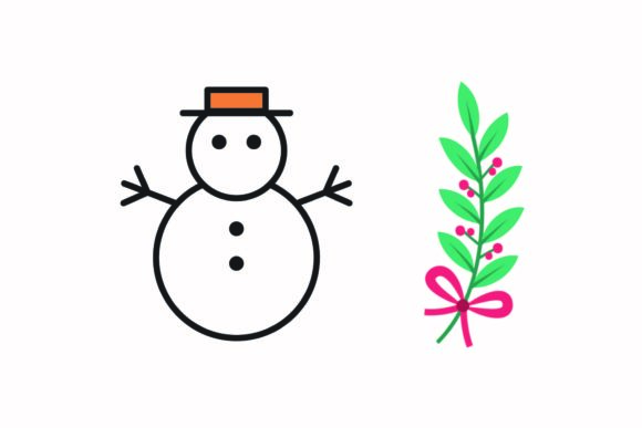 Christmas Snowman Holly Berries Vector Review