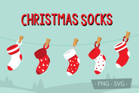 Christmas Socks for Decoration: A Versatile Graphic Asset